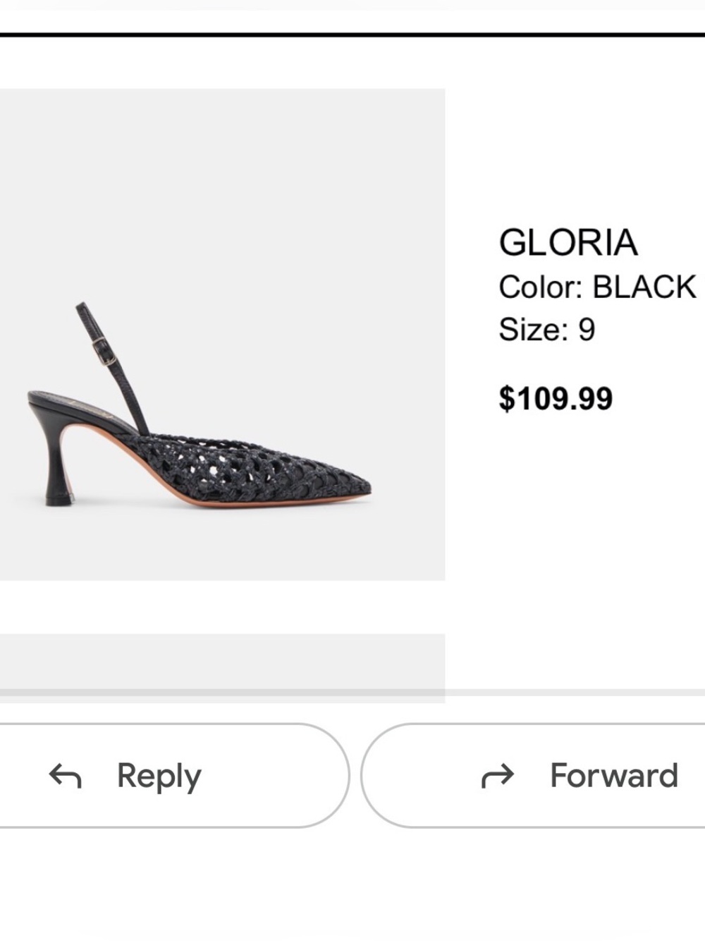 Dolce Vita Gloria Black Woven Slingback Heels